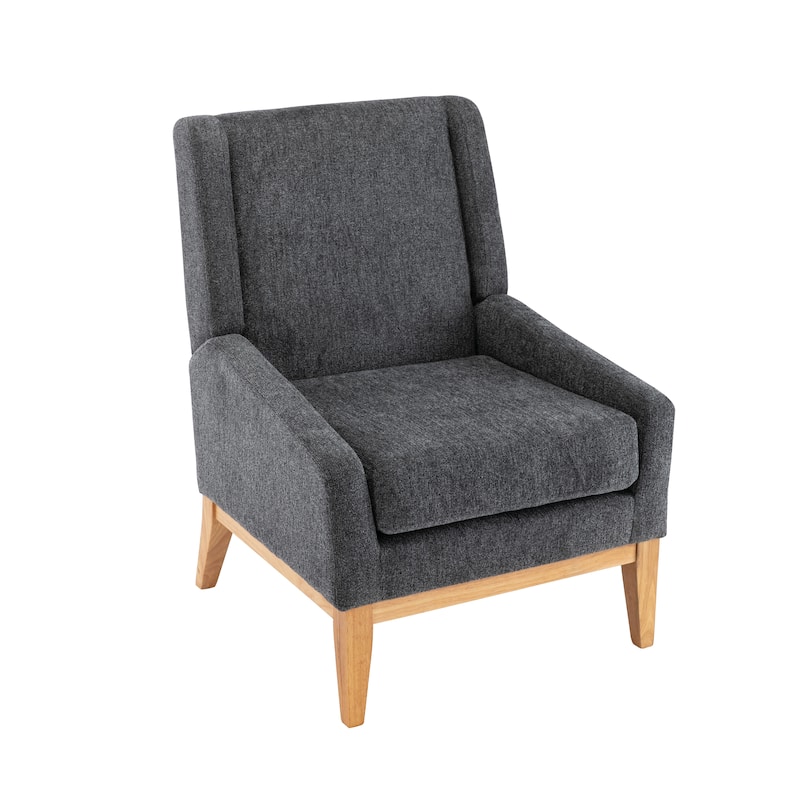 Corvus Armitage Chenille Upholstered Accent Chair - Dark Grey
