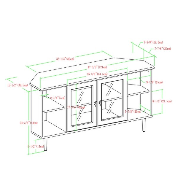 Carbon Loft 48-inch Glass Door Corner TV Console