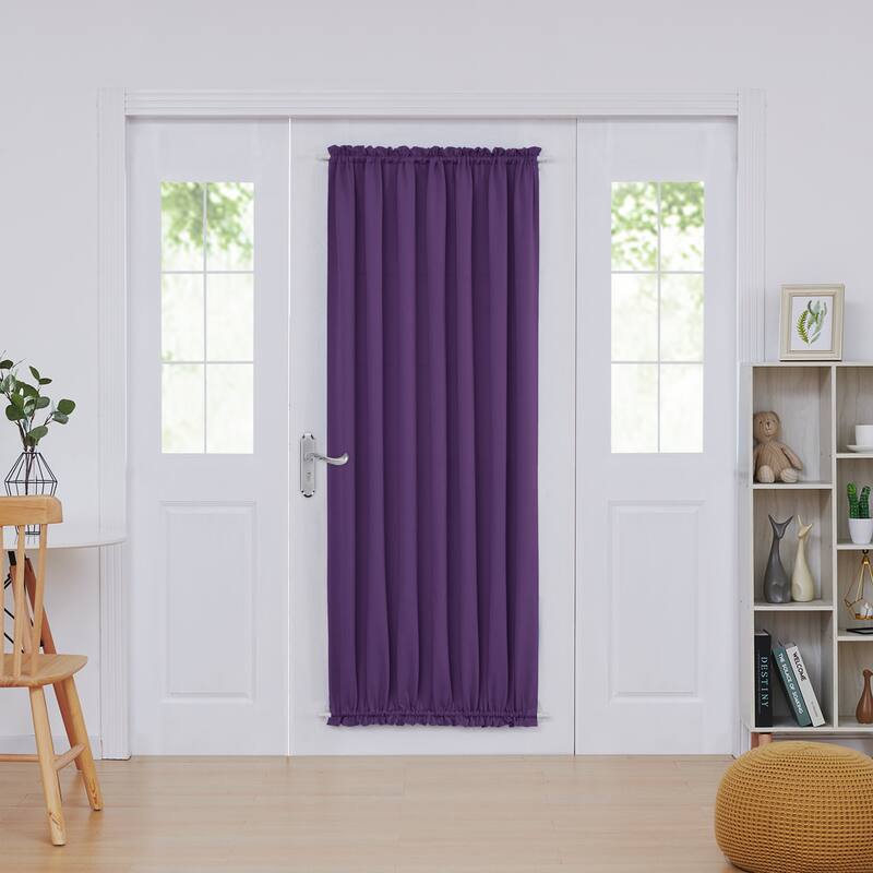 Deconovo French Door Curtain with Rod Pocket and Tieback 1 Panel - W54 x L40 - Purple Grape
