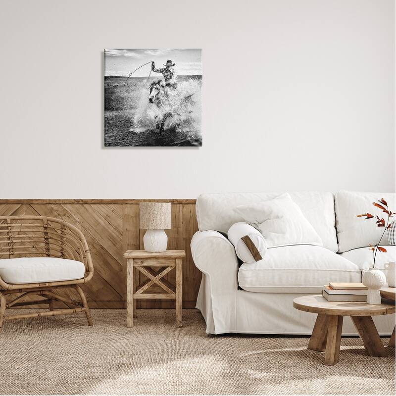 Stupell Ropin' Time Cowboy Canvas Wall Art Design by PBurchettePhoto