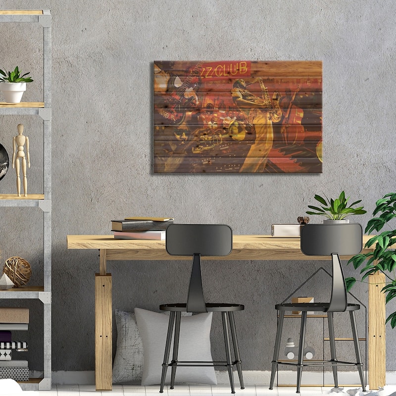 Bebop Print On Wood by Tyler Burke - Multi-Color