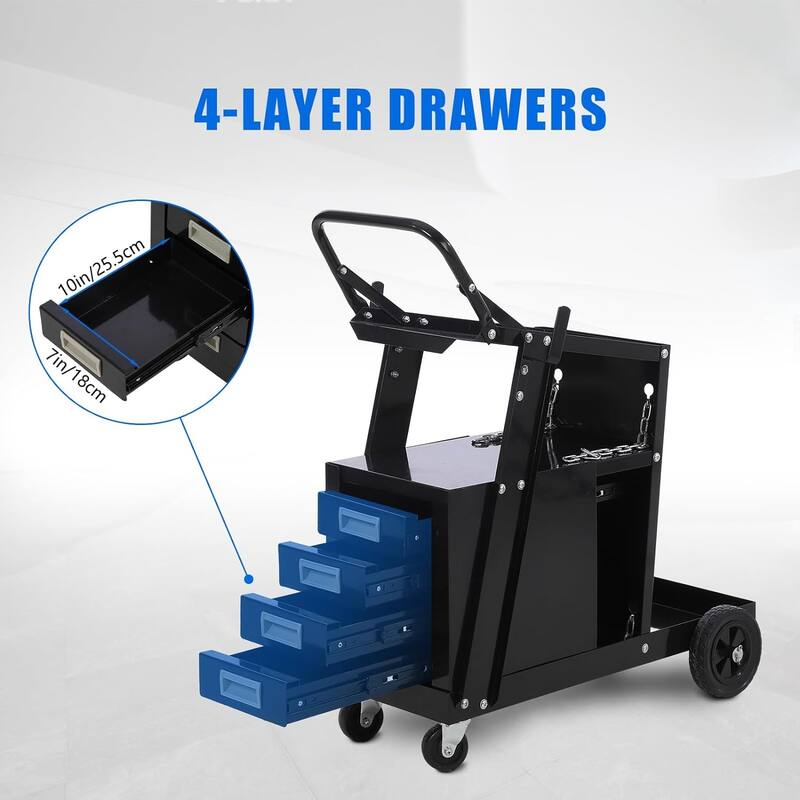 220 lbs Welder Cart for TIG MIG Welder and Plasma Cutter