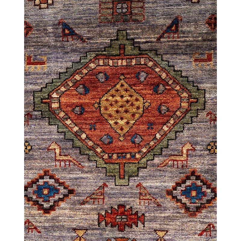 Serapi One-of-a-Kind Hand-Knotted Runner Rug - Purple, 2' 8" x 11' 7" - 2' 8" x 11' 7"