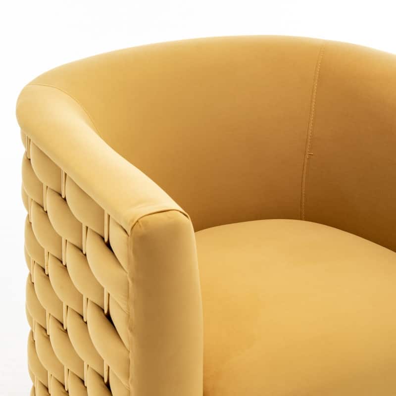 Modern Glam Velvet Upholstered 360 Degree Swivel Barrel Chair