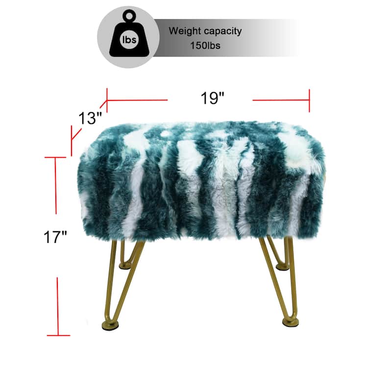 Home Soft Things Soft Fauxfur Ottoman Fuzzy Entryway Bench Seat