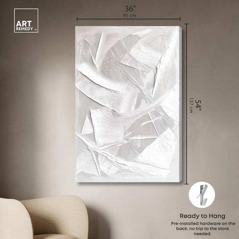 Thick White Texture II Canvas by Art Remedy, Gallery Wrapped