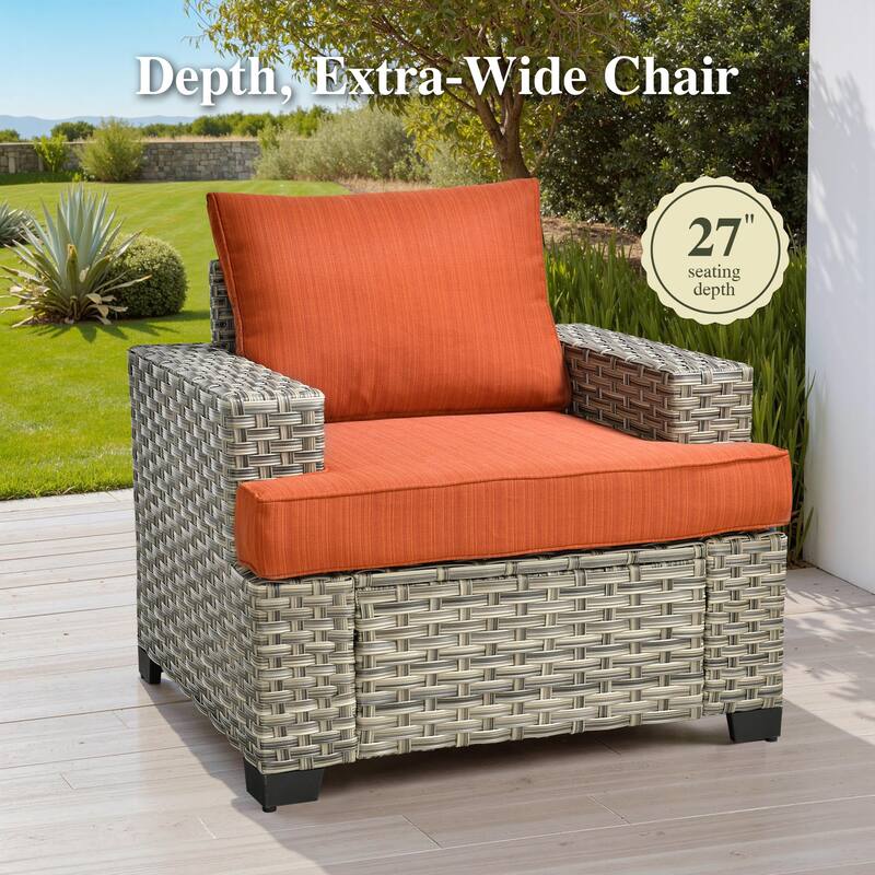 OVIOS 9 Pieces T shaped Swivel Chair Set With Solar-Powered Coffee Table