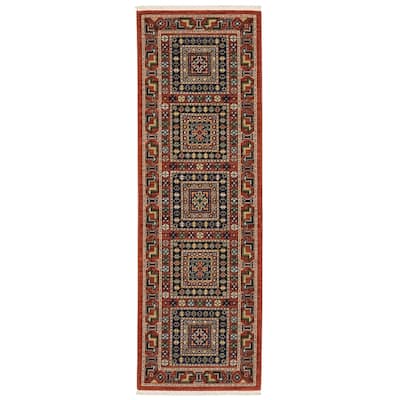 Style Haven Leander Nomadic Medallion Fringed Wool Blend Area Rug