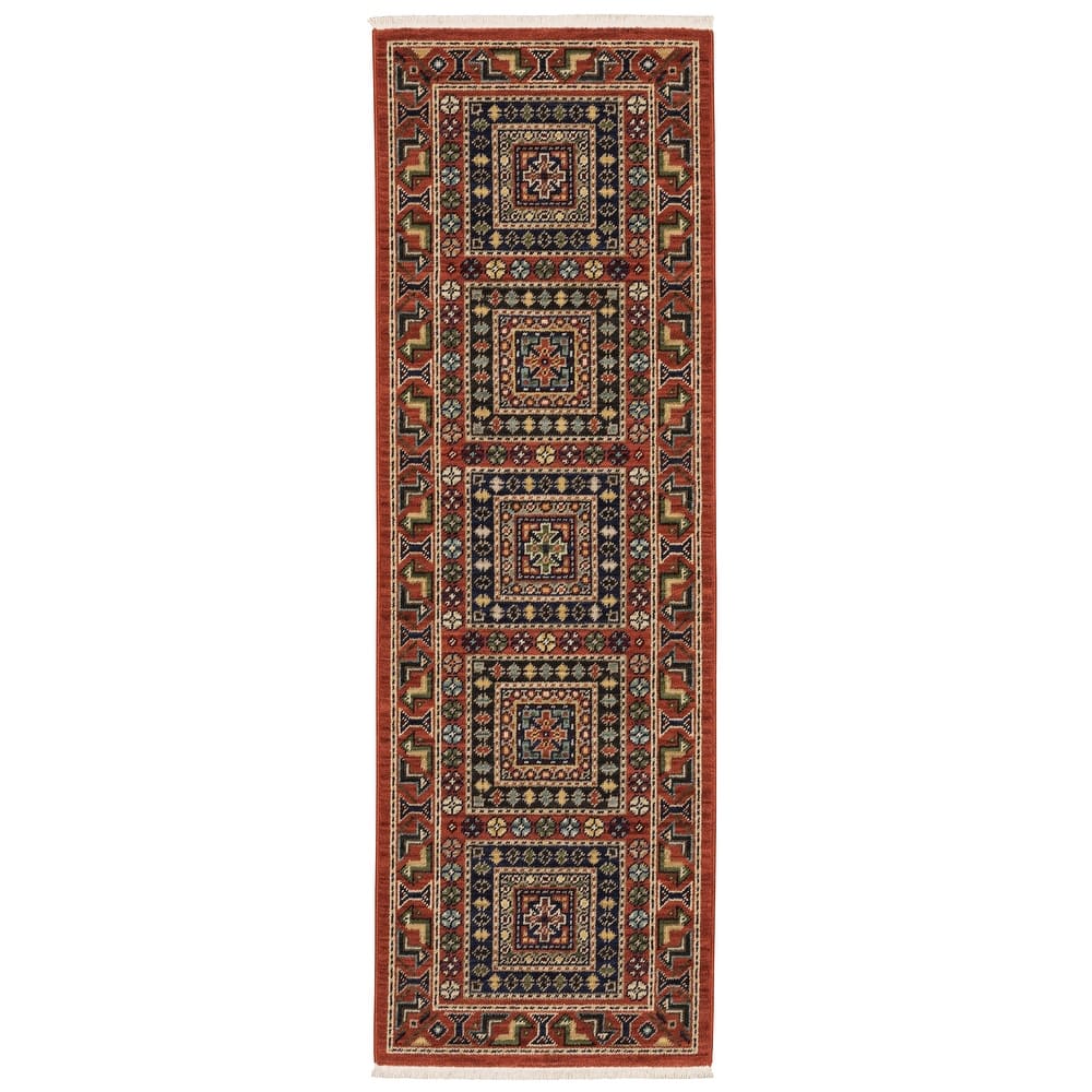 Style Haven Leander Nomadic Medallion Fringed Wool Blend Area Rug