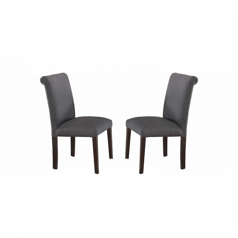 Blue Grey Fabric Dining Chairs, Set of 2 - Grey