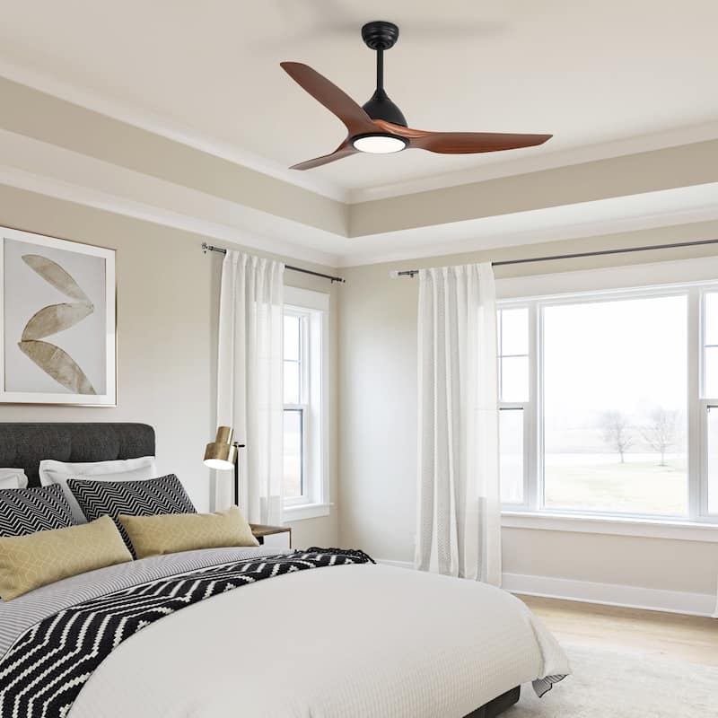 52" High CFM Modern Ceiling Fan with Remote Control and Reversible Blades With Light