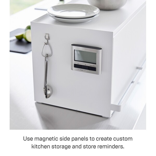 Yamazaki Home Open-Back Countertop Storage Rack, Steel - L 10.51 x