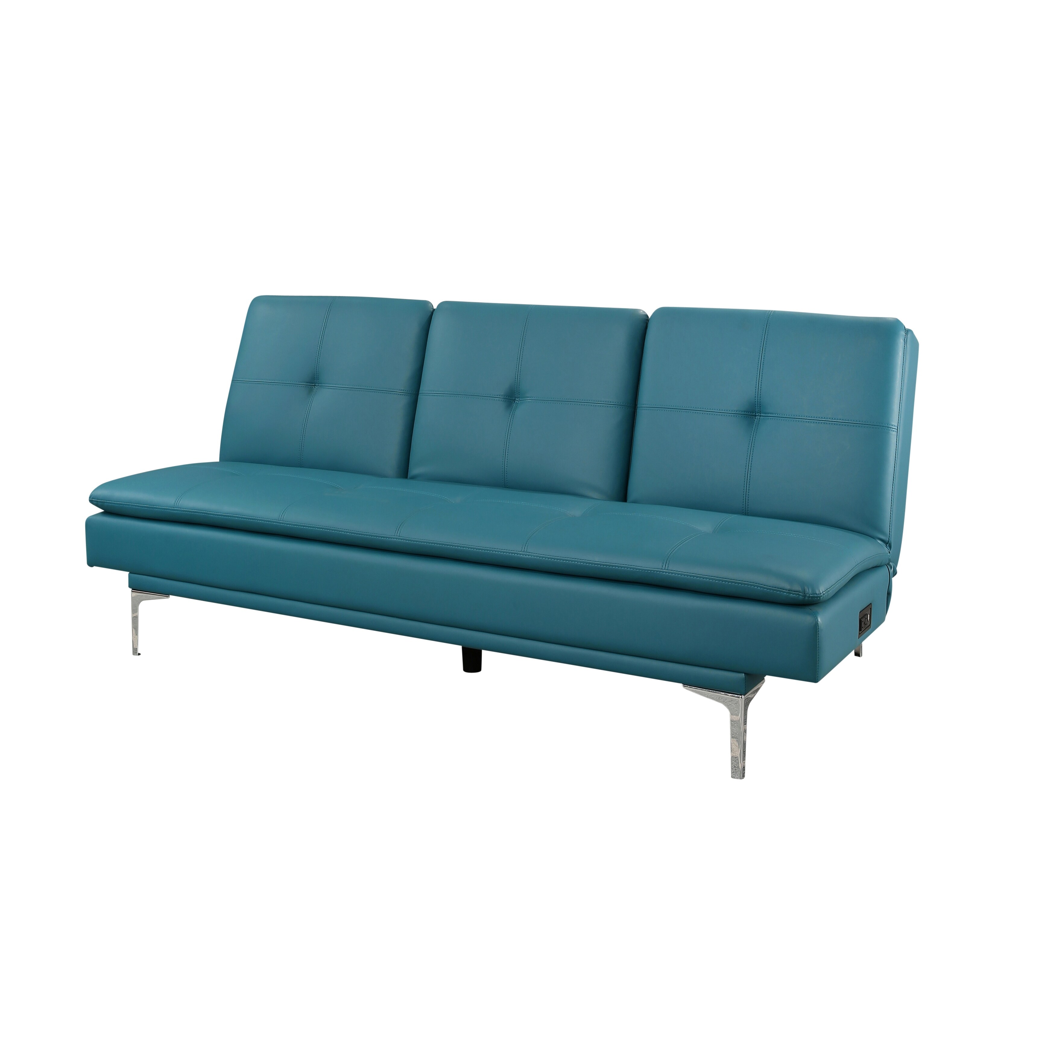 Abbyson Kilby Turquoise Bonded Leather Sofa Bed With Usb Ports On Sale Overstock 19429173 Matt blatt united strangers slab sofa bed (texan light brown leather). abbyson kilby turquoise bonded leather sofa bed with usb ports