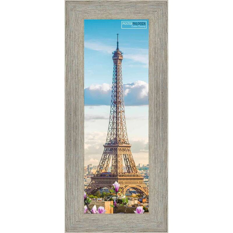 14x40 Distressed/Aged Contrast Grey Wood Picture Panoramic Frame - Panoramic Poster Frame