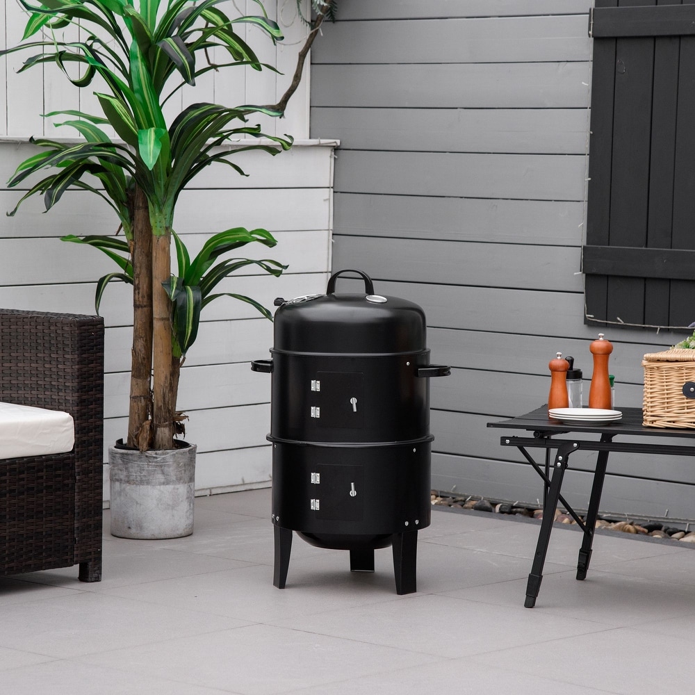 https://ak1.ostkcdn.com/images/products/is/images/direct/50e998b8cf6153cb70e06f29982706d2388c051a/Outsunny-Vertical-Charcoal-BBQ-Smoker%2C-3-in-1-16%22-Round-Charcoal-Barbecue-Grill-with-2-Cooking-Area-Thermometer.jpg