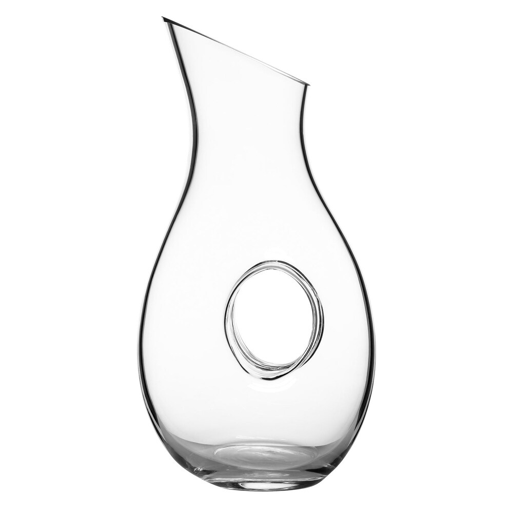 Nambe Taos Glass Pitcher, Carafe With Easy Pour Spout, Clear Jug