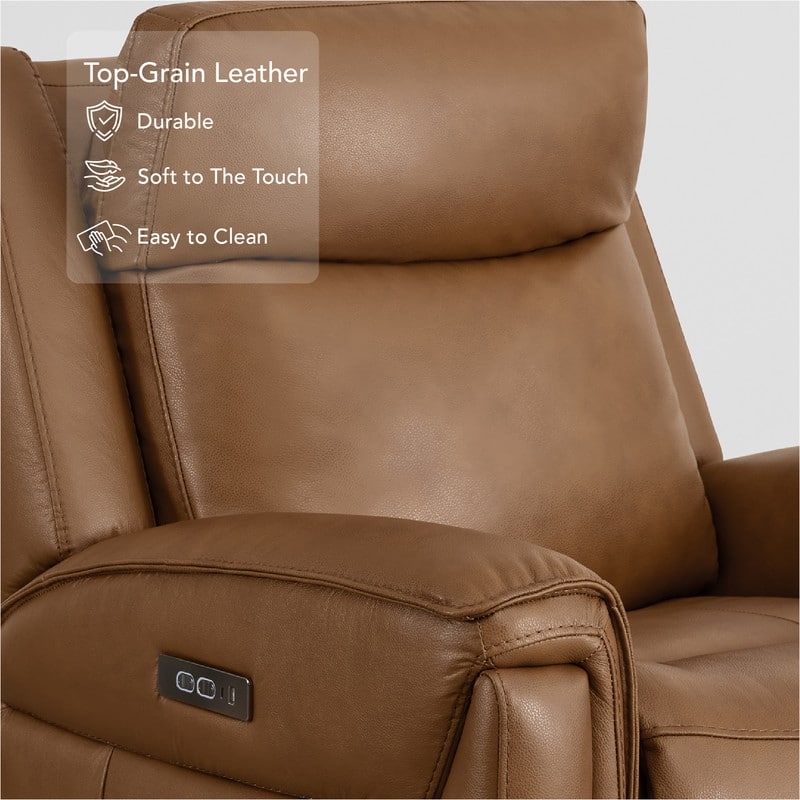 Spruce & Spring Dual Motors Genuine Leather Zero Gravity Recliner with Power Headrest