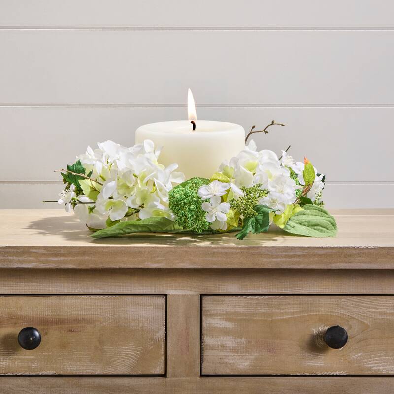 16" Garden Hydrangea Wreath