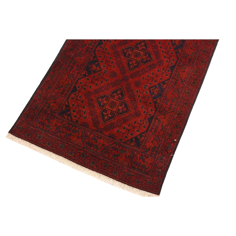 Vintage Biljik Khal Mohammadi Allen Red/Black Runner - 2'8'' x 6'4''