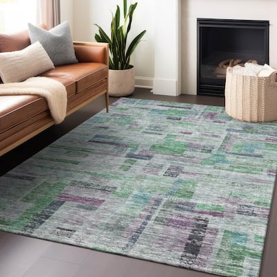 Machine Washable Indoor/ Outdoor Contemporary Chantille Rug