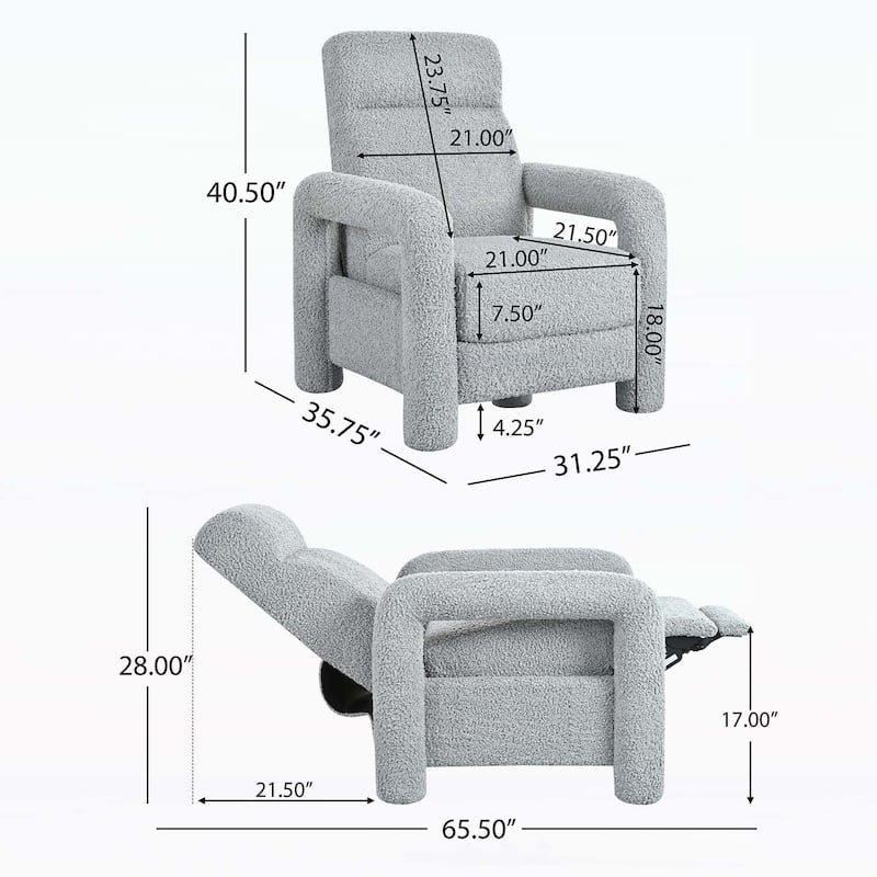 Upholstery Recliner Armchair with Adjustable Backrest for Comfortable Living Room Seating
