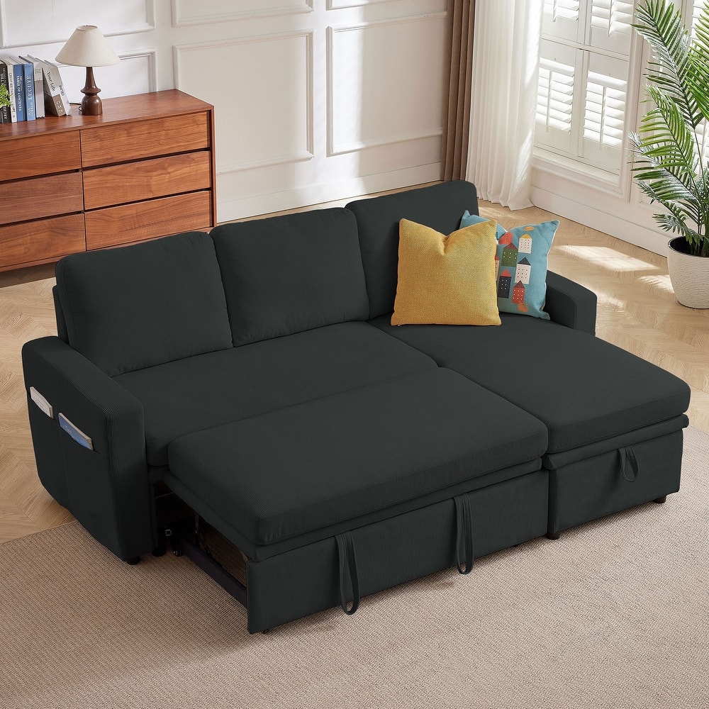 78.94" Pin Striped Fabric Sleeper Sofa