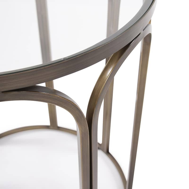 Allan Andrews Round Brass Metal Side and Accent Table - 24"H x 20"D x 20"W