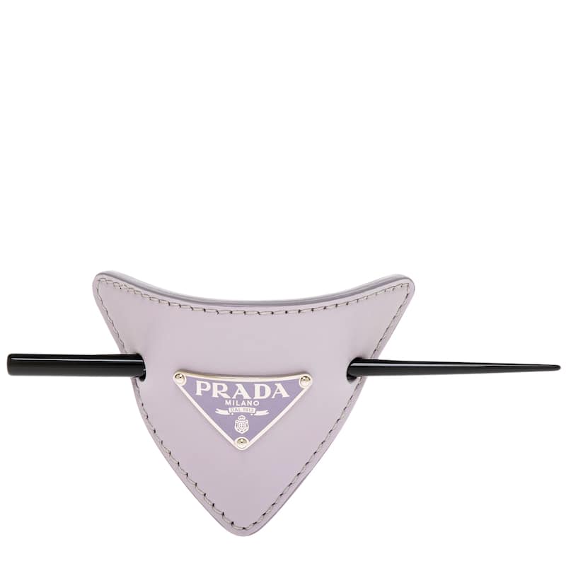 Prada Leather Stick Pin Hair Clip - Lavender