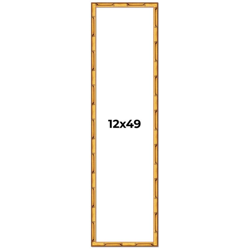 12x49 Frame Gold Bamboo Picture Frame Modern Photo Frame Includes UV Acrylic Shatter Guard Front Acid Free Foam Backing Board