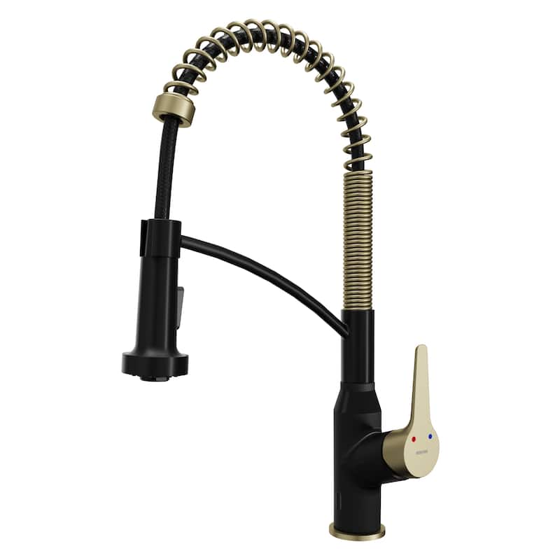 Karran Scottsdale Touchless Single-Handle Pull-Down Sprayer Kitchen Faucet - Matte Black and Brushed Gold