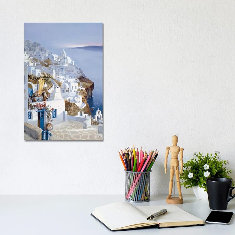 iCanvas "Santorni" by Maher Morcos Canvas Print - 12x8x0.75