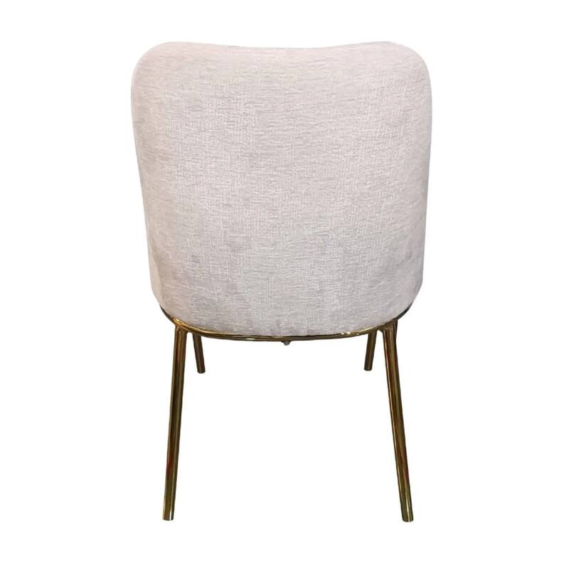 Lumen Modern Upholstered Kitchen Dining Chair with Gold Steel Legs Ergonomic Accent Chair
