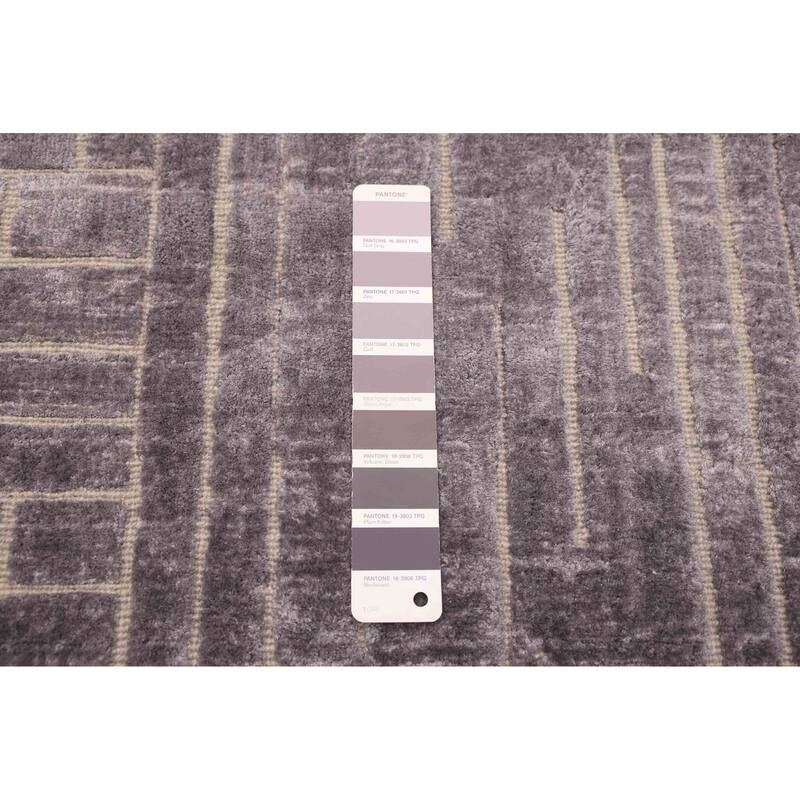 ECARPETGALLERY Hand Loomed Elysian Grey Viscose Rug - 6'7 x 9'9