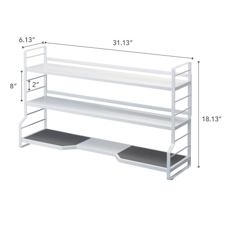 Yamazaki Home Countertop Shelves, Steel, Holds 38.5 lbs - L 8.07 x W 31.1 x H 18.11 inches