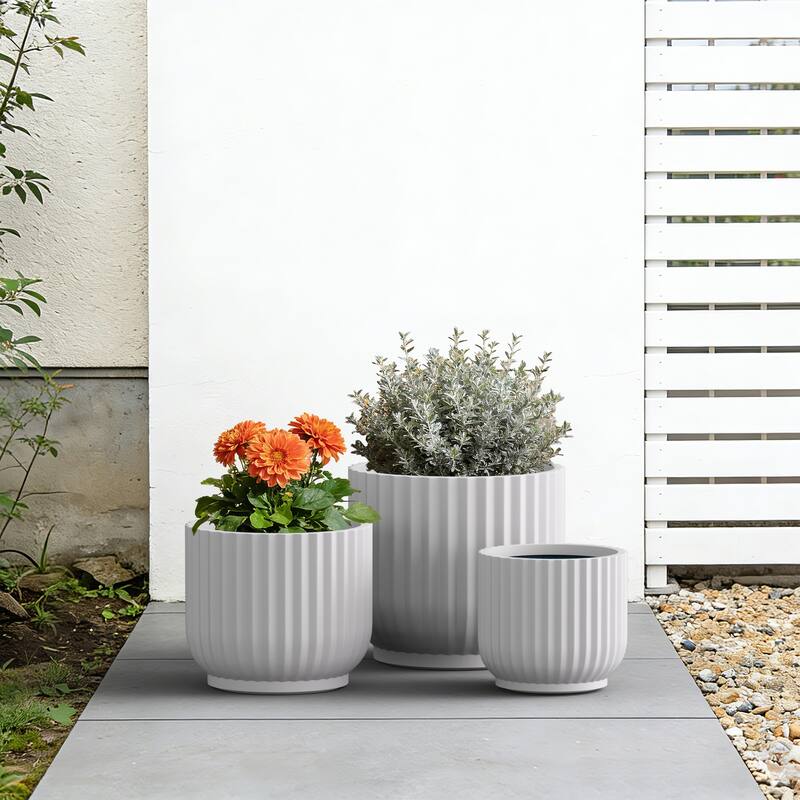 Upgraded Interior Concrete Round Planter / Pot Drainage Hole