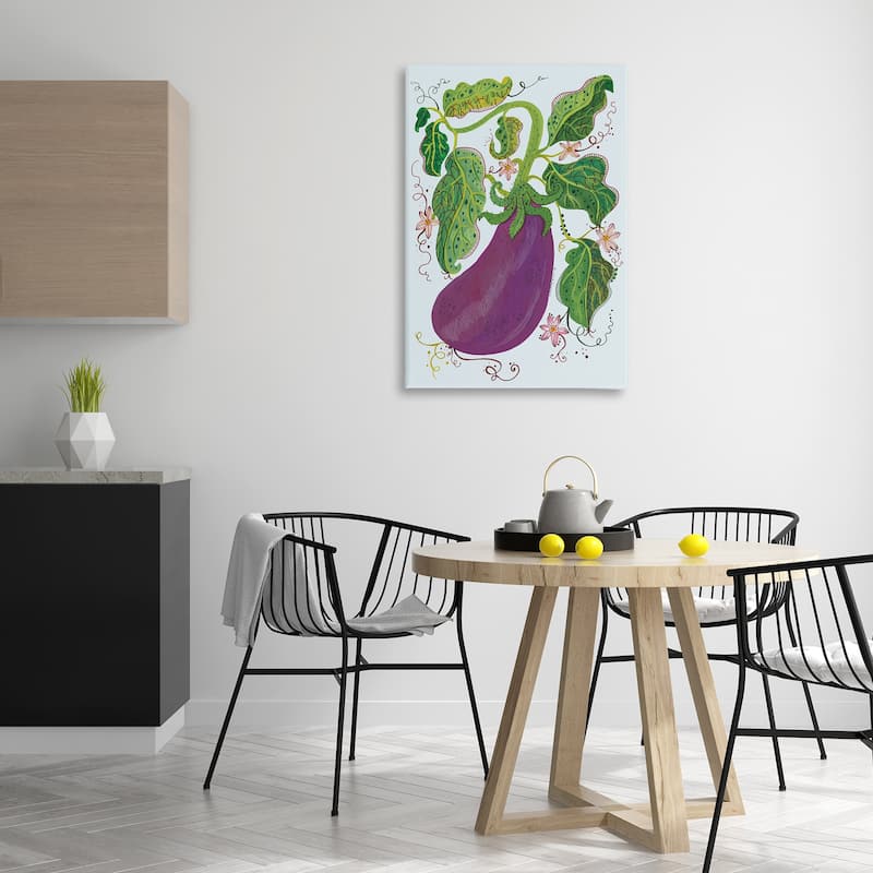 Stupell Whimsical Detail Eggplant Canvas Wall Art Design By Kay Widdowson