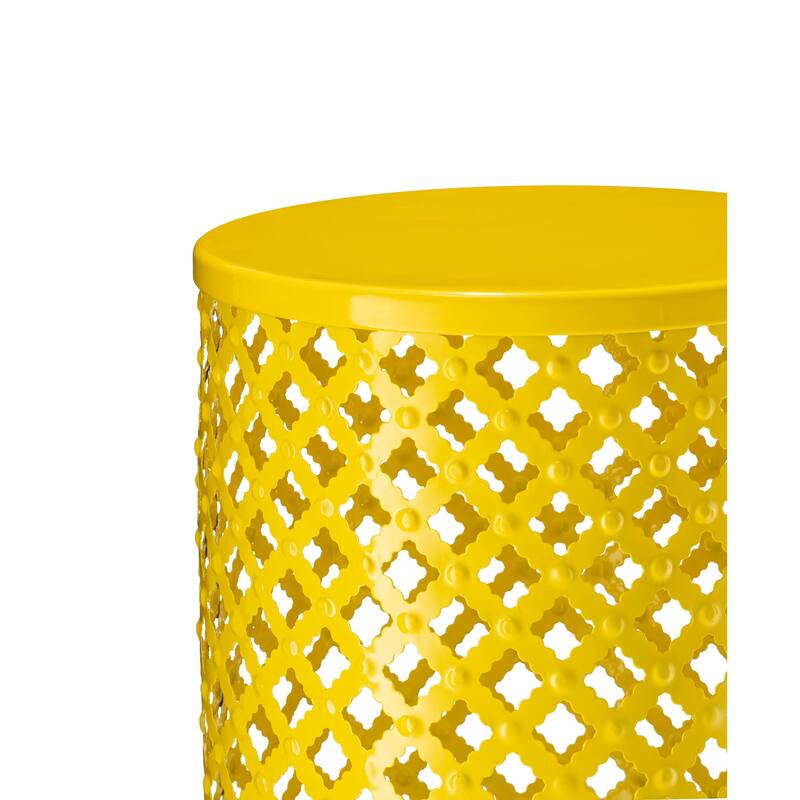 Glitzhome Set of 2 Multi-functional Metal Garden Stool Outdoor Table
