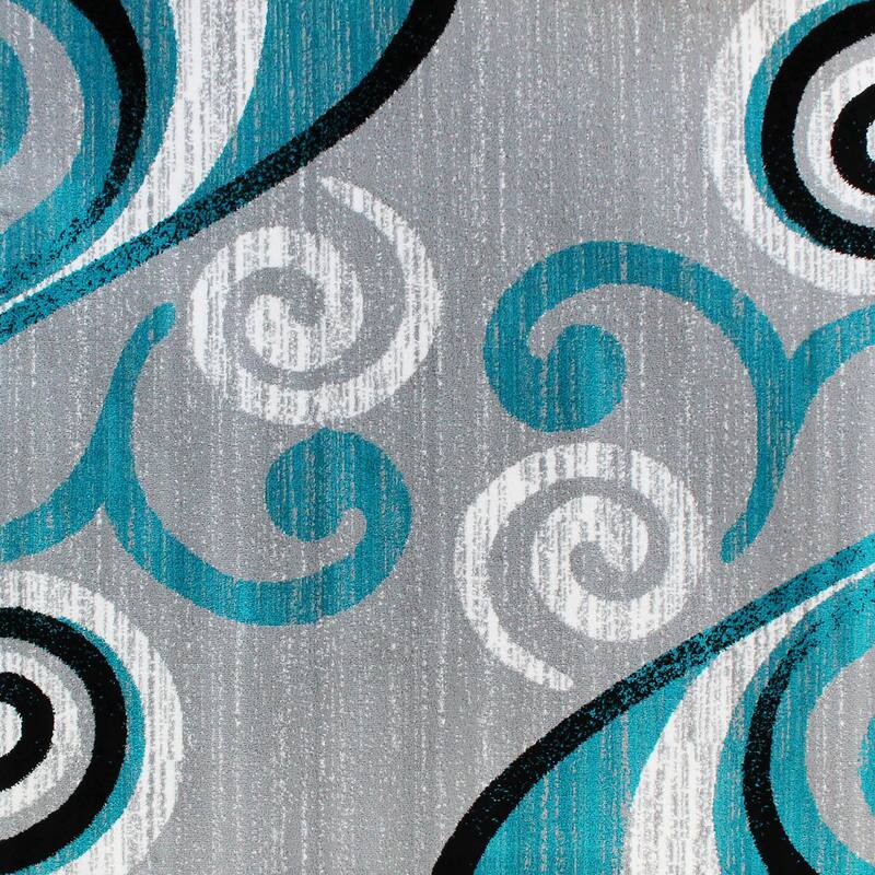Modern Distressed Swirl Abstract Style Indoor Area Rug