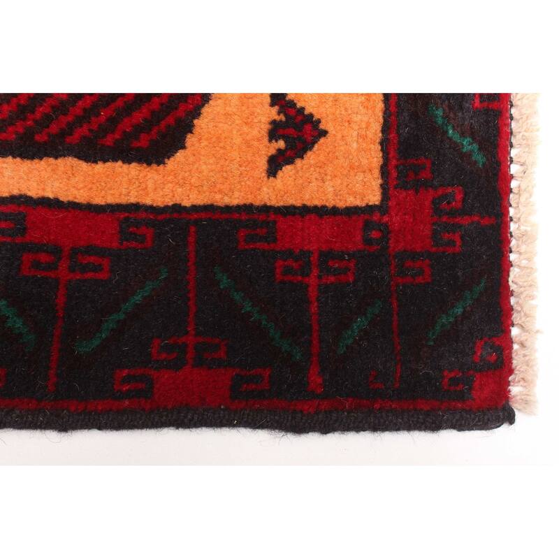 ECARPETGALLERY Hand-knotted Teimani Light Orange Wool Rug - 3'1 x 4'5