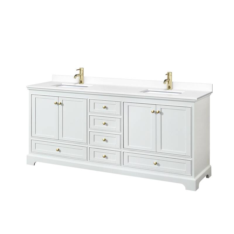 Wyndham Collection Deborah 80" Free Standing Double Basin Vanity Set