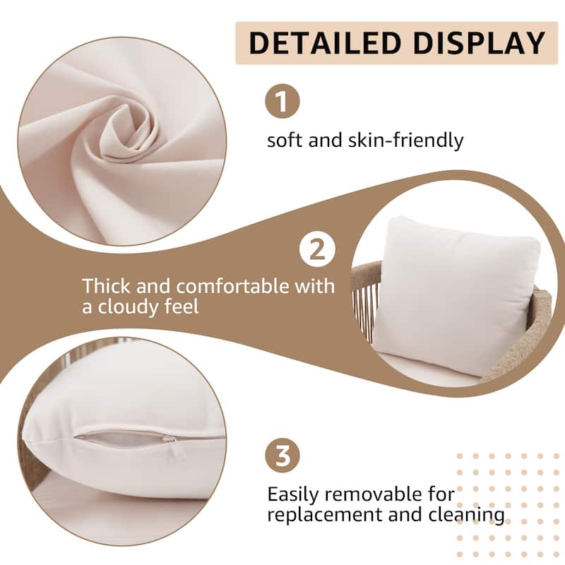 Outdoor Patio Dining Chair With Cushions (Set of 4)