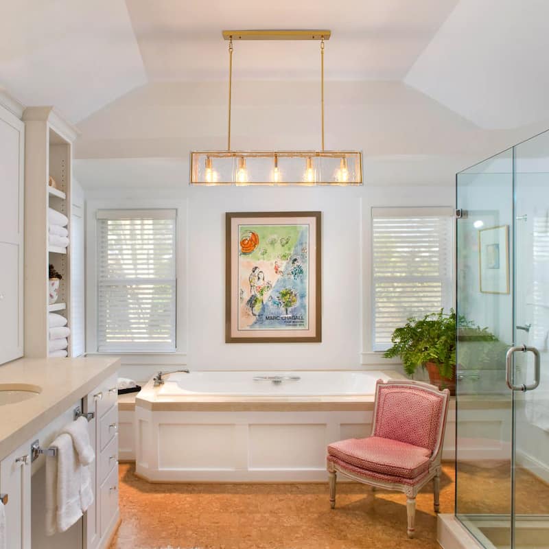 Modern 39.37" Large Rectangle Water Ripple Glass Chandelier for Dining Room - W39.4"