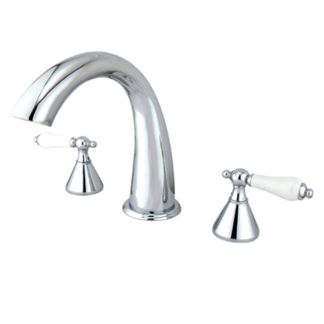 Kingston Brass Naples Widespread Deck Mounted Roman Tub Filler with