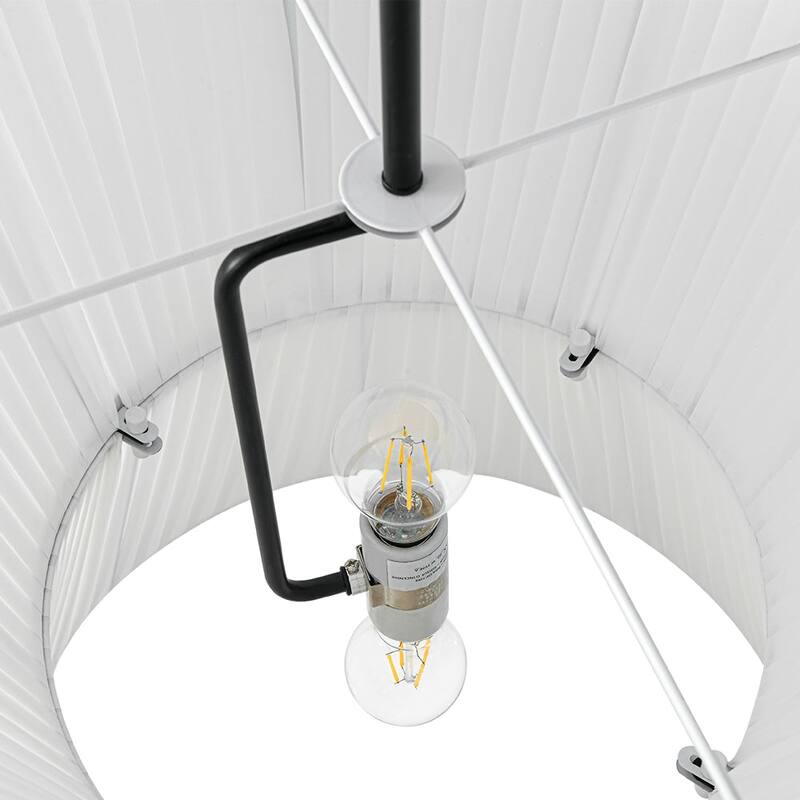 Chic Modern 2-Light Hourglass Pleated Fabric Pendant - 19.7 in