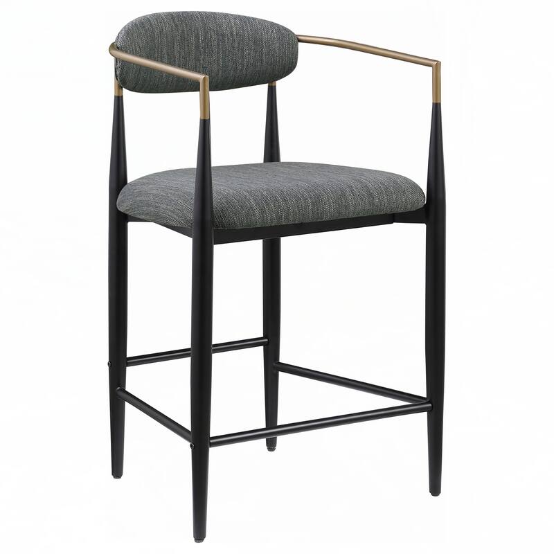 Dark Grey Fabric Upholstered Counter Chair (Set of 2)
