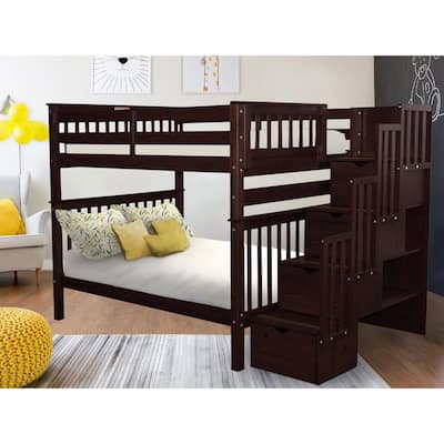 Taylor & Olive Trillium Full over Full Stairway Bunk Bed