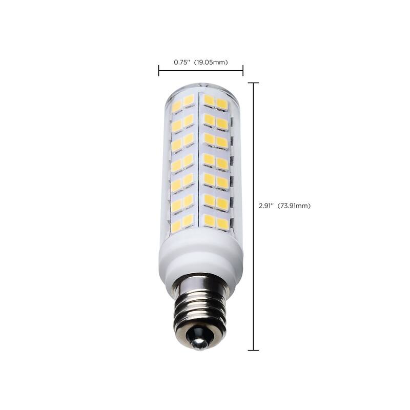 6.5 Watt T6 LED Clear Finish E12 Base 5000K 120 Volt