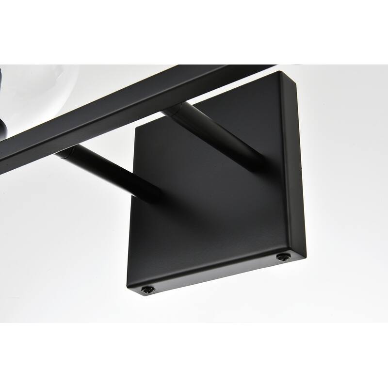 Felz 1 Light Black and Clear Bath Sconce