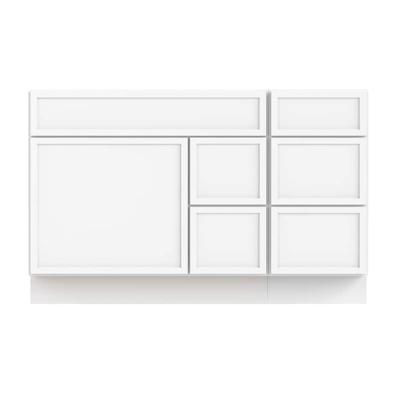 Vanity Art 51" Birch Freestanding Bathroom Vanity Cabinet without Top