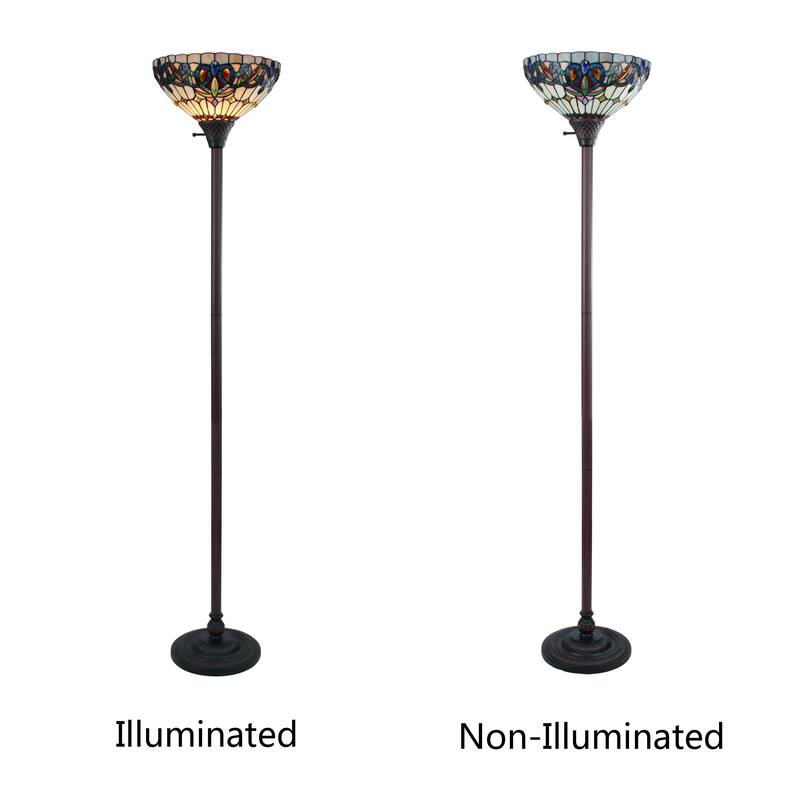 Tiffany-Style Victorian Design 1-light Dark Bronze Floor Lamp